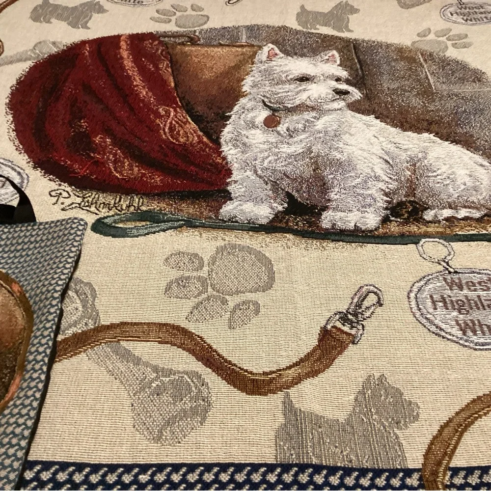 West Highland White Terrier Tapestry Throw Shopping Bag and Westie Book